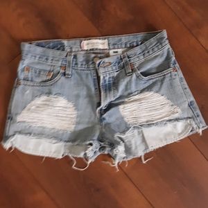 Levi's cut off jean shorts